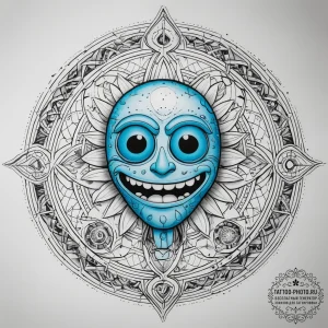 Tattoo sketch rick and morty mr. meeseeks, ta... - эскиз тату (№1757551861_0, 11.09.2025 00:51) — tattoo-photo.ru