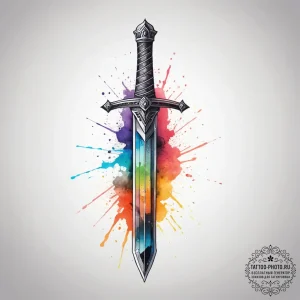 Tattoo sketch sword, ink illustration for tat... - эскиз тату (№1757552248_0, 11.09.2025 00:57) — tattoo-photo.ru