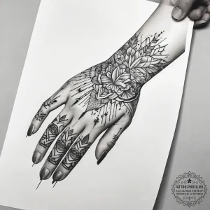 Tattoo sketch hands with a paper, tattoo line... - эскиз тату (№1757552442_0, 11.09.2025 01:00) — tattoo-photo.ru