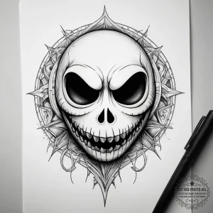 Tattoo sketch the nightmare before christmas... - эскиз тату (№1757552636_0, 11.09.2025 01:03) — tattoo-photo.ru
