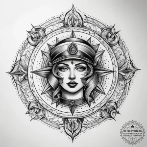 Tattoo sketch cosmic foundation, ink illustra... - эскиз тату (№1757553217_0, 11.09.2025 01:13) — tattoo-photo.ru