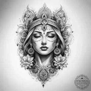 Tattoo sketch sacred story - эскиз тату (№1757554191_0, 11.09.2025 01:29) — tattoo-photo.ru