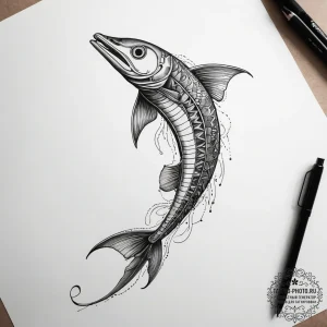 Tattoo sketch needlefish, artistic tattoo ske... - эскиз тату (№1757556901_0, 11.09.2025 02:15) — tattoo-photo.ru