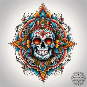 Tattoo sketch santeria symbols, concept art f... - эскиз тату (№1757557094_0, 11.09.2025 02:18) — tattoo-photo.ru