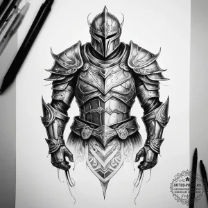 Tattoo sketch armor, concept art for tattoo,... - эскиз тату (№1757558065_0, 11.09.2025 02:34) — tattoo-photo.ru