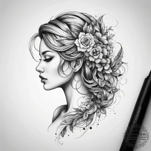 Tattoo sketch elegant comb tattoo, tattoo dra... - эскиз тату (№1757558257_0, 11.09.2025 02:37) — tattoo-photo.ru