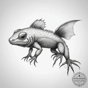 Tattoo sketch axolotl, tattoo line art, dotwo... - эскиз тату (№1757563695_0, 11.09.2025 04:08) — tattoo-photo.ru