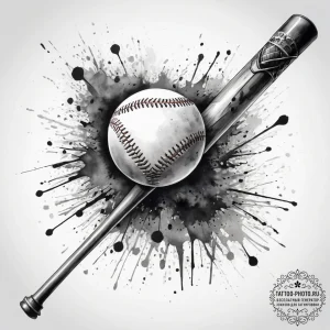 Tattoo sketch baseball baseball and bat, ink... - эскиз тату (№1757564086_0, 11.09.2025 04:14) — tattoo-photo.ru