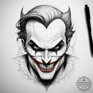 Tattoo sketch batman: the animated series jok... - эскиз тату (№1757568349_0, 11.09.2025 05:25) — tattoo-photo.ru