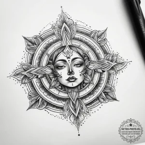 Tattoo sketch divine origin, tattoo flash she... - эскиз тату (№1757568736_0, 11.09.2025 05:32) — tattoo-photo.ru