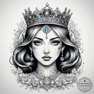 Tattoo sketch princess tattoo, tattoo line ar... - эскиз тату (№1757568930_0, 11.09.2025 05:35) — tattoo-photo.ru