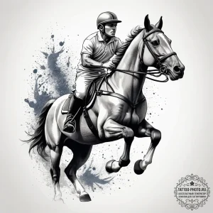 Tattoo sketch polo player on a horse, tattoo... - эскиз тату (№1757572030_0, 11.09.2025 06:27) — tattoo-photo.ru