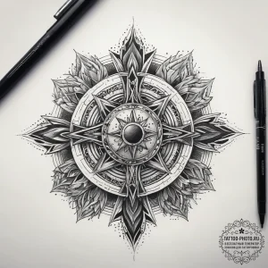 Tattoo sketch cosmic being, ink illustration... - эскиз тату (№1757577068_0, 11.09.2025 07:51) — tattoo-photo.ru