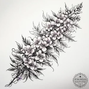 Tattoo sketch wisteria flower, artistic tatto... - эскиз тату (№1757578040_0, 11.09.2025 08:07) — tattoo-photo.ru