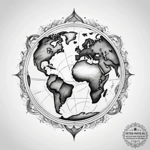 Tattoo sketch earth - эскиз тату (№1757578621_0, 11.09.2025 08:17) — tattoo-photo.ru