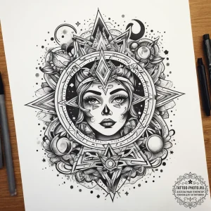 Tattoo sketch cosmic dust, tattoo flash sheet... - эскиз тату (№1757582113_0, 11.09.2025 09:15) — tattoo-photo.ru