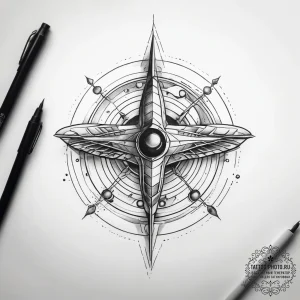 Tattoo sketch cosmic plane, tattoo sketch des... - эскиз тату (№1757583865_0, 11.09.2025 09:44) — tattoo-photo.ru