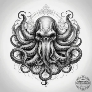 Tattoo sketch kraken - эскиз тату (№1757584449_0, 11.09.2025 09:54) — tattoo-photo.ru