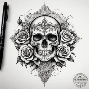 Tattoo sketch tyet with a knot, tattoo sketch... - эскиз тату (№1757584837_0, 11.09.2025 10:00) — tattoo-photo.ru