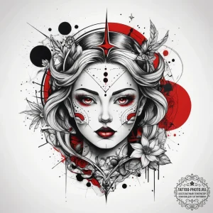 Tattoo sketch cosmic being, tattoo line art,... - эскиз тату (№1757586201_0, 11.09.2025 10:23) — tattoo-photo.ru