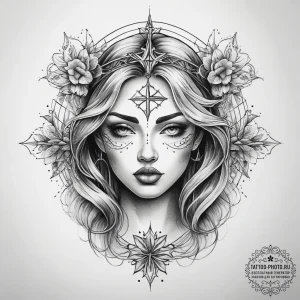 Tattoo sketch divine scene, artistic tattoo s... - эскиз тату (№1757588350_0, 11.09.2025 10:59) — tattoo-photo.ru