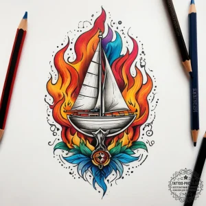 Tattoo sketch fire, tattoo sketch design, rou... - эскиз тату (№1757588938_0, 11.09.2025 11:08) — tattoo-photo.ru