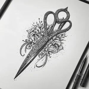 Tattoo sketch scissors, concept art for tatto... - эскиз тату (№1757589133_0, 11.09.2025 11:12) — tattoo-photo.ru