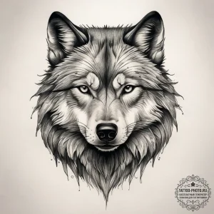 Tattoo sketch spirit animal wolf, ink illustr... - эскиз тату (№1757590693_0, 11.09.2025 11:38) — tattoo-photo.ru