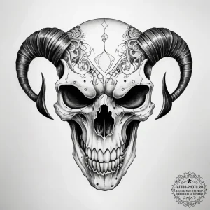 Tattoo sketch neo-traditional череп животного - эскиз тату (№1757590887_0, 11.09.2025 11:41) — tattoo-photo.ru