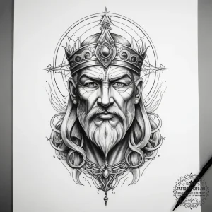 Tattoo sketch sacred mentor - эскиз тату (№1757597082_0, 11.09.2025 13:24) — tattoo-photo.ru
