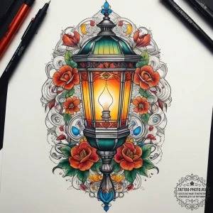 Tattoo sketch lamp on a table, tattoo line ar... - эскиз тату (№1757598049_0, 11.09.2025 13:40) — tattoo-photo.ru