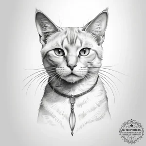 Tattoo sketch elegant cat - эскиз тату (№1757598631_0, 11.09.2025 13:50) — tattoo-photo.ru