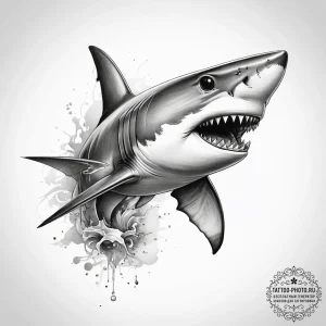 Tattoo sketch shark - эскиз тату (№1757601151_0, 11.09.2025 14:32) — tattoo-photo.ru