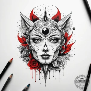 Tattoo sketch cosmic realm, tattoo drawing ou... - эскиз тату (№1757601540_0, 11.09.2025 14:39) — tattoo-photo.ru