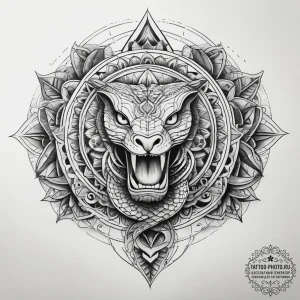 Tattoo sketch узор в виде змеи, tattoo flash... - эскиз тату (№1757601928_0, 11.09.2025 14:45) — tattoo-photo.ru