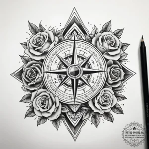 Tattoo sketch hands with a compass, tattoo fl... - эскиз тату (№1757602901_0, 11.09.2025 15:01) — tattoo-photo.ru