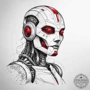 Tattoo sketch робот, concept art for tattoo,... - эскиз тату (№1757603676_0, 11.09.2025 15:14) — tattoo-photo.ru