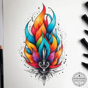 Tattoo sketch fire, tattoo sketch design, vib... - эскиз тату (№1757608899_0, 11.09.2025 16:41) — tattoo-photo.ru