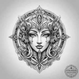 Tattoo sketch hieroglyphic symbol for "fate"... - эскиз тату (№1757609284_0, 11.09.2025 16:48) — tattoo-photo.ru