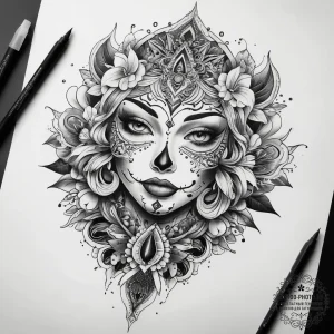 Tattoo sketch lace tattoo, tattoo sketch desi... - эскиз тату (№1757610634_0, 11.09.2025 17:10) — tattoo-photo.ru