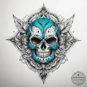 Tattoo sketch turquoise, tattoo flash sheet d... - эскиз тату (№1757614490_0, 11.09.2025 18:14) — tattoo-photo.ru