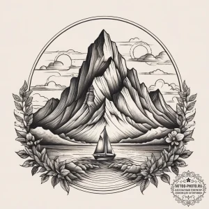 Tattoo sketch mountain, ink illustration for... - эскиз тату (№1757616030_0, 11.09.2025 18:40) — tattoo-photo.ru