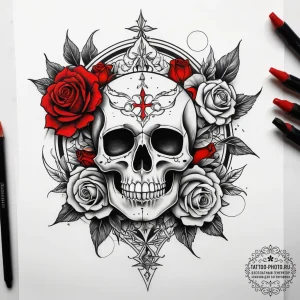 Tattoo sketch blessed being, tattoo sketch de... - эскиз тату (№1757616222_0, 11.09.2025 18:43) — tattoo-photo.ru