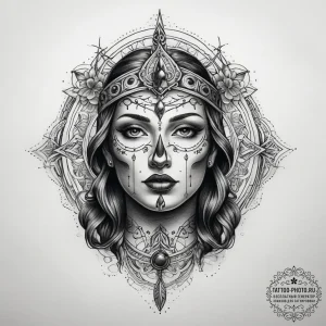 Tattoo sketch holy self, tattoo sketch design... - эскиз тату (№1757617764_0, 11.09.2025 19:09) — tattoo-photo.ru
