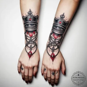 Tattoo sketch hands with a chain, artistic ta... - эскиз тату (№1757618537_0, 11.09.2025 19:22) — tattoo-photo.ru