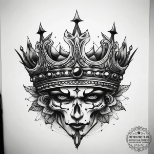 Tattoo sketch crown, artistic tattoo sketch,... - эскиз тату (№1757619310_0, 11.09.2025 19:35) — tattoo-photo.ru