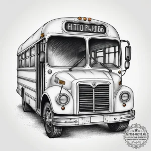 Tattoo sketch bus driver a person driving a b... - эскиз тату (№1757620465_0, 11.09.2025 19:54) — tattoo-photo.ru