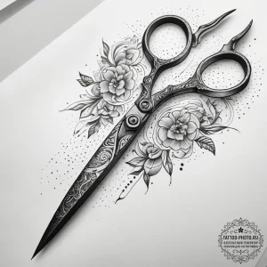 Tattoo sketch scissors with a ribbon, tattoo... - эскиз тату (№1757622006_0, 11.09.2025 20:20) — tattoo-photo.ru