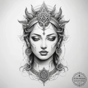 Tattoo sketch divine being - эскиз тату (№1757623162_0, 11.09.2025 20:39) — tattoo-photo.ru