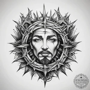 Tattoo sketch crown of thorns, tattoo flash s... - эскиз тату (№1757625688_0, 11.09.2025 21:21) — tattoo-photo.ru